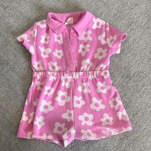Cotton On Kids Pink Floral Romper - size 4